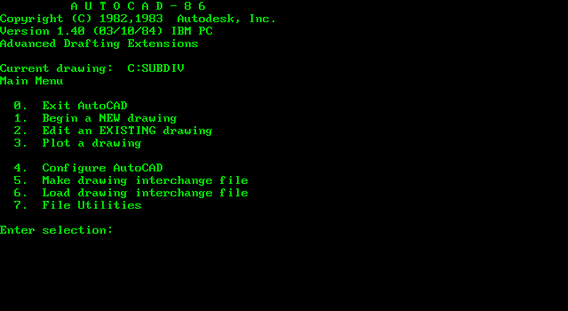 AutoCAD 1.4 screen